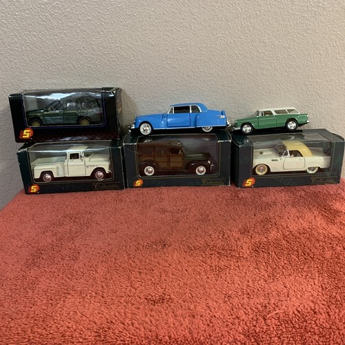 SUPERIOR DIE CAST (lot Of 6) Scale FRICTION PULL BACK Chevy Ford Lincoln