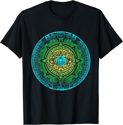 NEW Aztec Calendar Mexican Native Mayas Mayans Art T-Shirt S-4XL