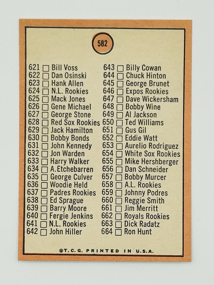 1969 Topps #582 Rod Carew lista de verificación séptima serie 589-664 Red Circle casi nuevo-como nuevo+ Foto 2 de 4