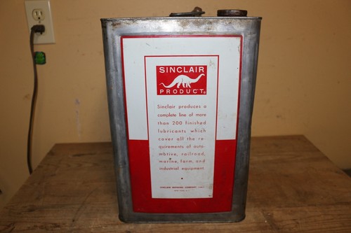 Letrero de lata de aceite de motor vintage Sinclair de 5 galones de metal BONITO ESTADO - Imagen 4 de 8