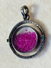 Ruby & Diamond Vintage-Style Black Rhodium Spinner Pendant — photo 4