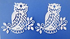 Owl Intricate Large Paper Die Cuts Cardstock 2 pc Scrapbook Embellishemnts