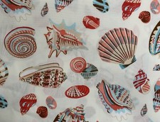 Waverly Sun N Shade Low Tide Sea Shells Caribbean 3 Yards