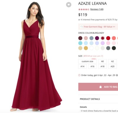 UNWORN Azazie Bridesmaid Dress Burgundy BRAND NEW | eBay