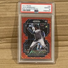 2022 Panini Prizm Julio Rodriguez RC Red Velocity PSA GEM MINT 10 Mariners