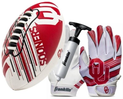 Oklahoma Sooners Kids NCAA Air Tech Mini Football Gloves Set