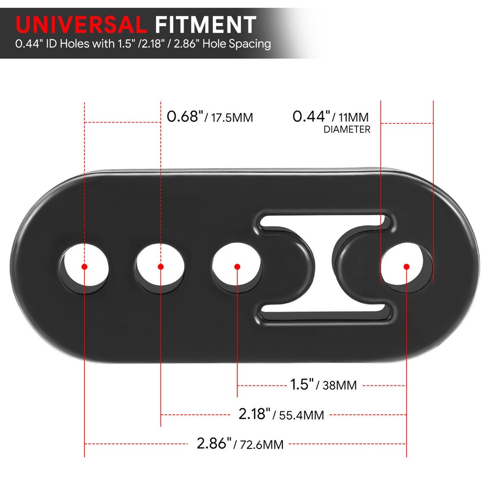 X AUTOHAUX Universal 4 Holes Muffler Exhaust Hanger And 60mm O-Ring Bushing Rubber Mount Bracket Car Insulator Tail Pipe Hangers Bushings Kit 4pcs - Foto 12