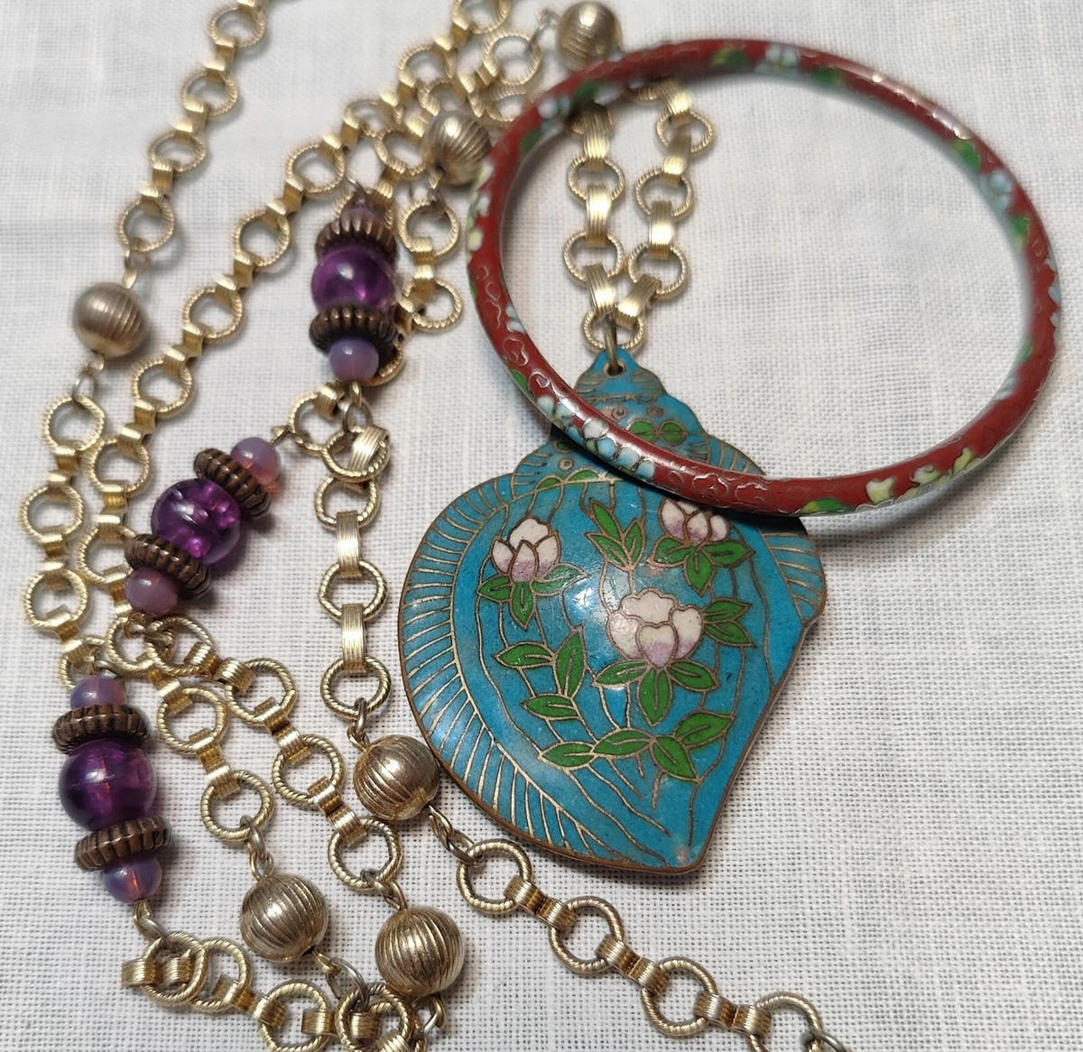 Vintage cloisonne jewelry deals