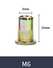 128Pcs M3 M4 M5 M6 M8 M10 M12 Zinc Plated Carbon Steel Rivet Nut Threaded Insert - Picture 8 of 12