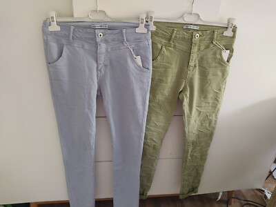 WIYA MELLY & Co Beautiful Skinny Jeans Olive + Gray + White Size S - XXL NEW
