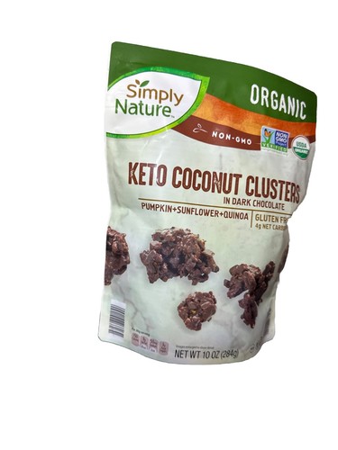 1 packs Simply Natural Keto Coconut Clusters In Dark Chocolate 10 Oz Organic - Picture 2 of 3