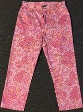 Vtg Polo Ralph Lauren Abstract Paisley Pants 8 Sport Floral Designer Art 90s