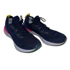 Nike Epic React Flyknit Mens 12 College Navy Pink Running Sneakers AQ0067-400