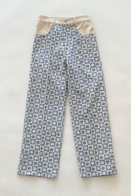 Lisa Says Gah Robyn Jean Size 27 Blue Daisy Check Natural High Rise