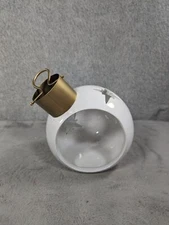 Vintage Candle Votive Tealight Holder White Ceramic Ornament Design With Stars