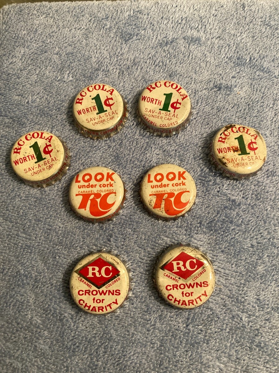 VINTAGE RC COLA WORTH 1 CENT LOOK &amp; CROWNS FOR CHARITY SODA POP 