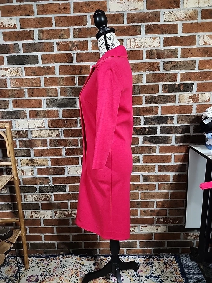 Vestido Vintage Tejido Pura Lana Pura Rojo Doble Pecho Talla 4 Hoy  Foto 4 de 4