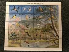 Nevis 1991 - Birds of the Nevis - Egret - Sheet of 20 Stamps - MNH