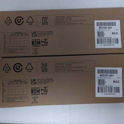 Lot 2 HP USB Wired Keyboards KU-1469 Full Size Black Desktop New