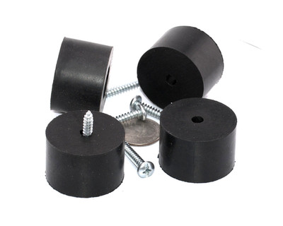 1-1/2'' x 3/4'' Natural Rubber Audio Isolation Mount Feet w #8 Hardware  4 Pack