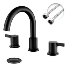 Two Handle 8inch Widespread Bathroom Faucet 3 Holes, Bathroom Sink Faucet wit...