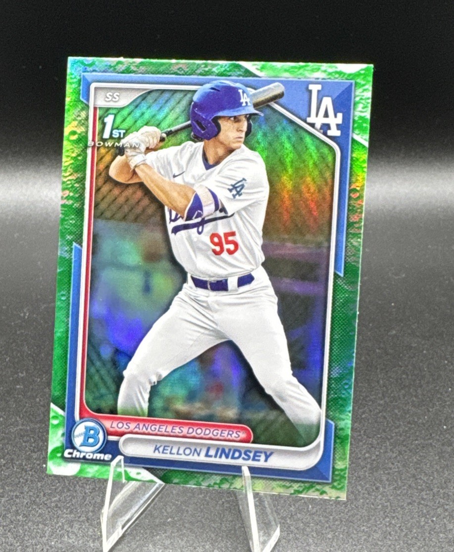 2024 Bowman Draft Kellon Lindsey Chrome Lunar Glow Refractor 1st #BDC-24 Dodgers