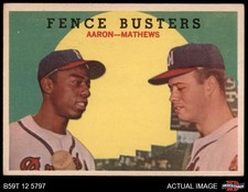 1959 Topps #212 Hank Aaron / Eddie Mathews Fence Busters Braves HOF 4.5 - VG/EX+
