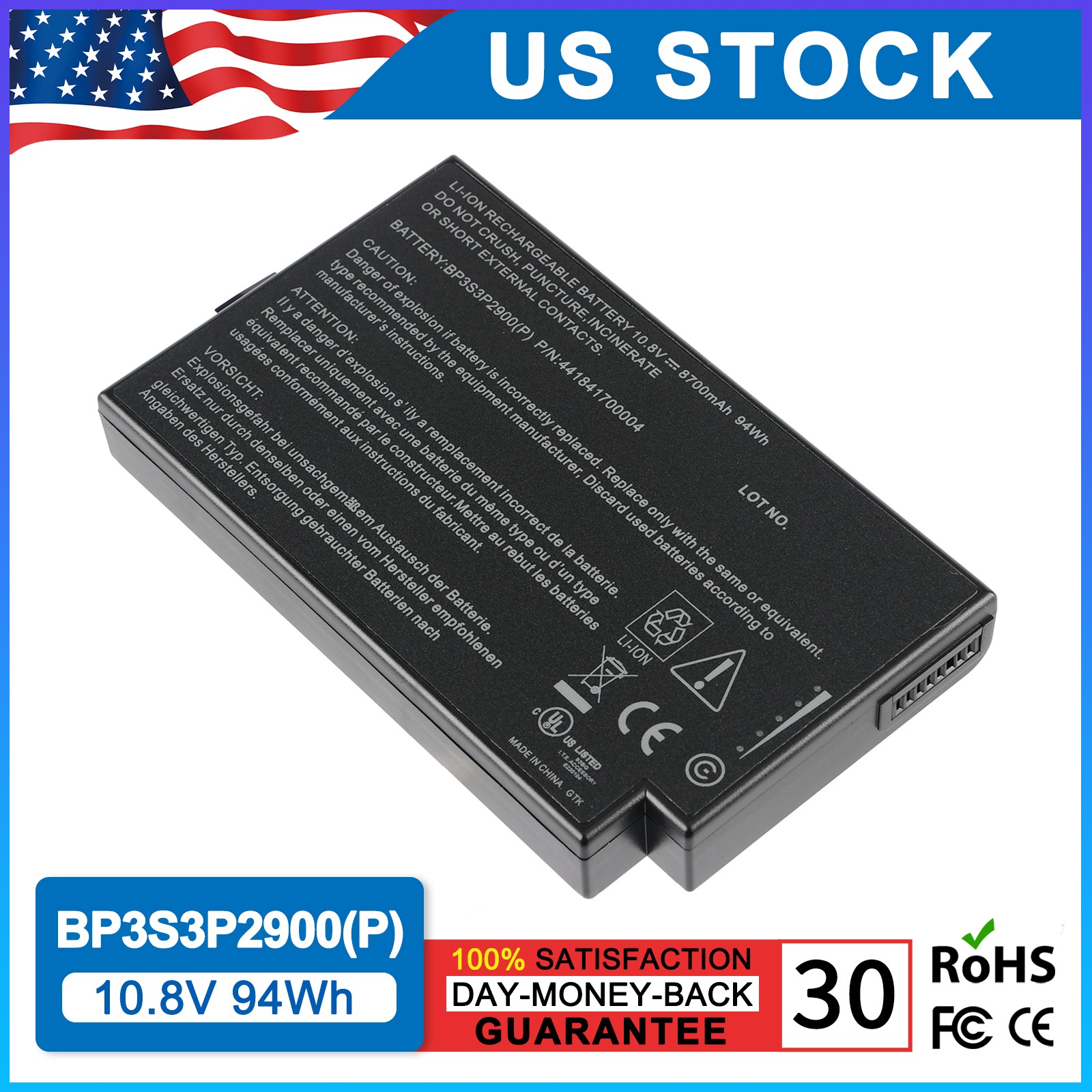 BP3S3P2900 Replacement Battery For Getac B300 B300X BP3S3P2900(P) BP3S3P2600(S)