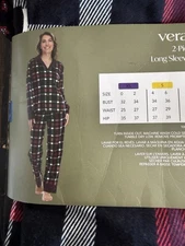 NWT Vera Bradley Womens 2-piece Iconic print PJ Pajama Set 100% Cotton Sz  L NEW