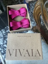 Vivaia Women's Removable Addie Clip On Shoe Bows Pink One Size NWT