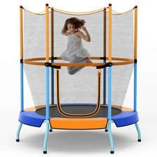 48"Toddler Trampoline for Kids with Safety Enclosure Net Heavy-duty Frame Orange