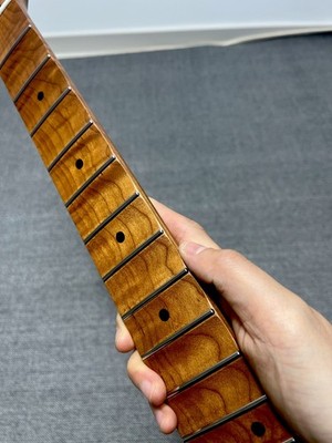 ''Wave'' type Fingerboard DIY 22fret Roasted Flame Maple Electric guitar neck 12in