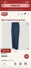 Red Kap Men's Industrial Cargo Pant Black 34x30 65 Polyester 35 Cotton PT88BKA