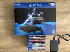 PS4 SLIM 1TB Lot - 2 Controllers, Box, 10 Games, 2TB External Drive, Box - WORKS