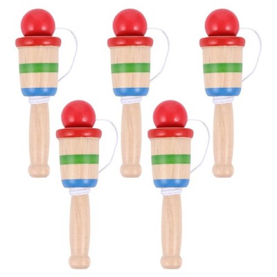 5pcs Wooden Cup Toss Game Hand Eye Coordination Balanced Catch Skill for Indo...