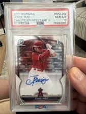 🤩Jorge Ruiz Rookie Auto 2023 Bowman Chrome 1st Angels #CPA-JRZ PSA 10🔥📈
