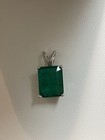 Deep Green Zambian Emerald White Gold Pendant Faceted 13k Comes With Paperwork — photo 3