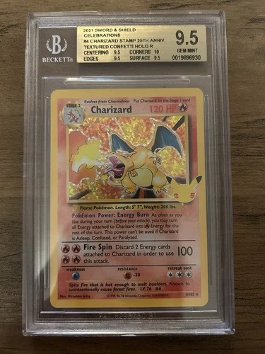 2021 Celebrations Charizard 4/102 Holo RARE 25th Anniversary - BGS 9.5 GEM MINT