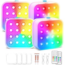 Rechargeable Submersible Lights, Remote Controlled, 4 Pack