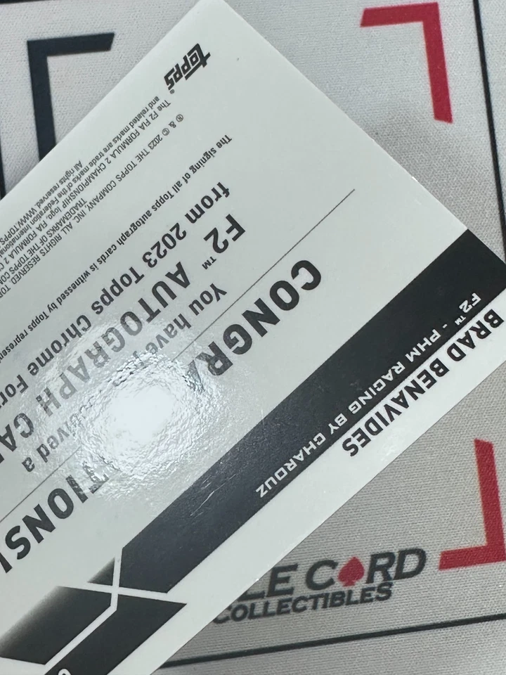 BRAD BENAVIDES 2023 Topps Chrome F1 F2 #CAC-BB Auto Gold Wave Refractor 21/50 - Image 3 of 3