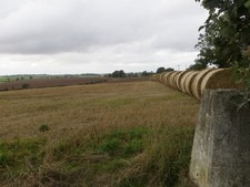 Photo A3 View of Hay Bales at Sunwick Triangulation Pillar Hutton/NT905 c2016