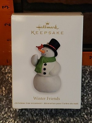 GENUINE Hallmark Keepsake Ornament 2011 Winter Friends Snowman Cardinal