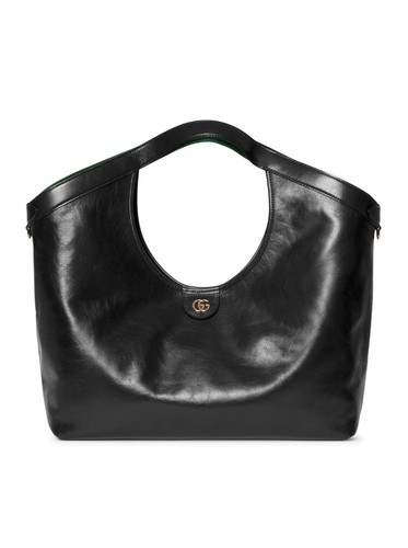 Gucci Giglio Large $3600 Black Leather Tote Bag New & Authentic