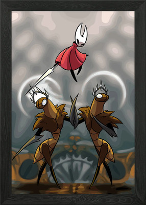 Hollow Knight Hornet vs Mantis Lord gerahmtes Wandbild Poster Leinwanddruck Bild