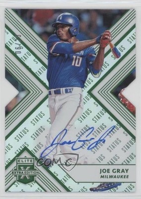 2018 Panini Elite Extra Edition Status Emerald Die-Cut 6/25 Joe Gray Auto fm0
