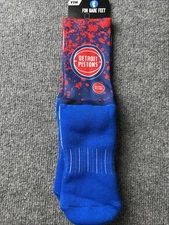 For Bare Feet Detroit Pistons Youth 13, 1-3 New Red White Blue Socks Basketball