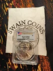 2002  AMERICAN SILVER EAGLE PCGS MS69 FLAG FIRST STRIKE LABEL E20-2