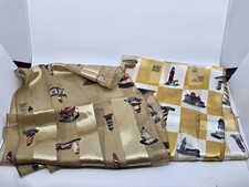 VTG Lot 2 Scarf Lighthouse Brown Gold Scarves Wrap Scarf Long 12 X 60"