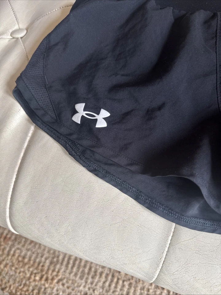 Under Armour Girls Shorts Black Youth Medium Athletic 100% Polyester - Image 2 of 4