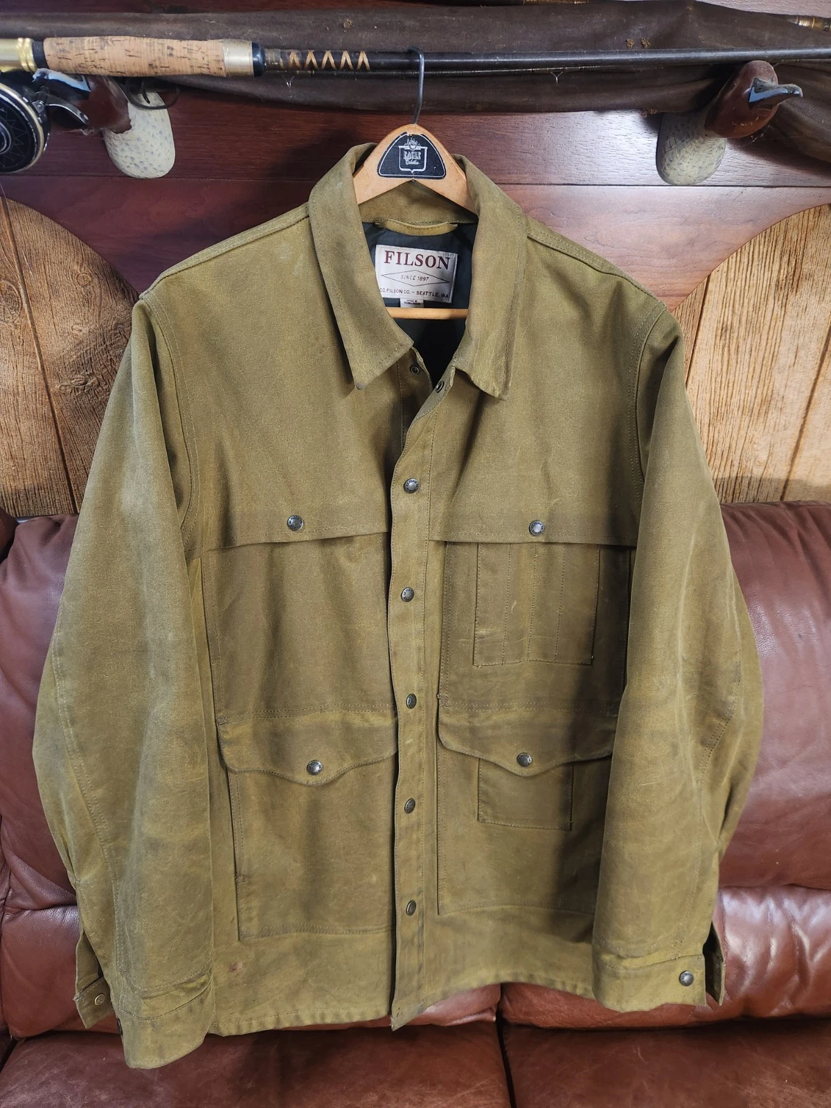 Filson Lined Tin Cloth Cruiser Jacket XL Long image 2
